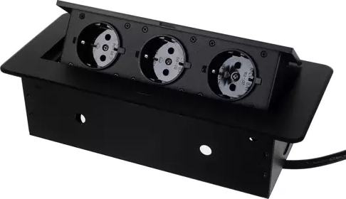 3 prises dans un seul module escamotable