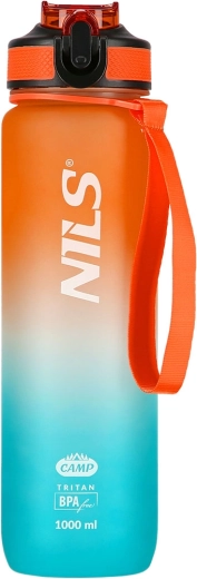 Bouteille d’hydratation en tritan 1000 ml orange‑bleu NILS Camp