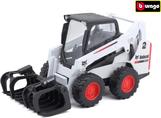 Bburago Farmland chargeuse Bobcat avec grappin 10 cm