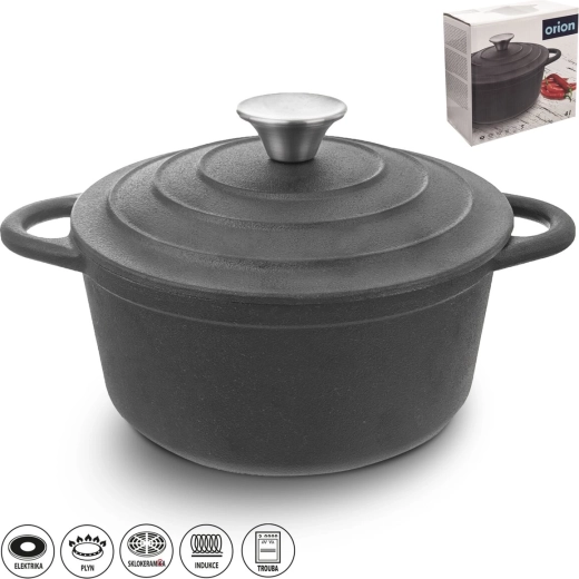 Cocotte en fonte 4 l avec couvercle