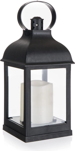 Lanterne LED solaire noire 10 × 10 × 22 cm