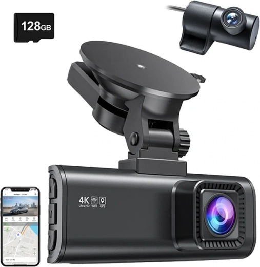 Caméra embarquée REDTIGER F7NP Wi‑Fi 4K + 1080p avec carte 128 Go