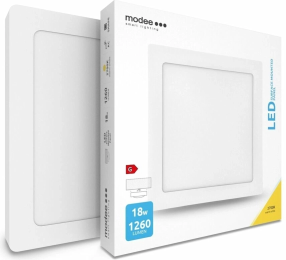 Panneau LED Modee carré 18 W, 1260 lm, 225 × 225 mm, blanc chaud