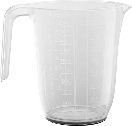Pichet doseur 1 l avec fond antidérapant, blanc (assortiment de couleurs)