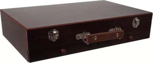 Mallette en bois robuste avec poignée