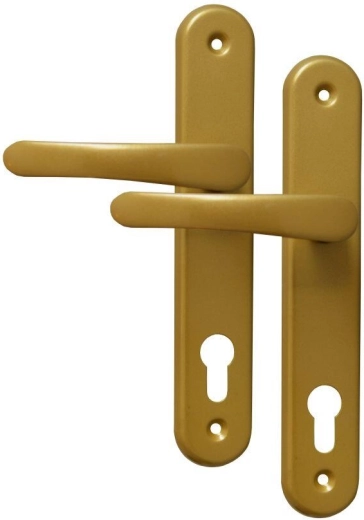 Quincaillerie de porte MICHAELA poignée avec clé, cylindre 90 mm, or