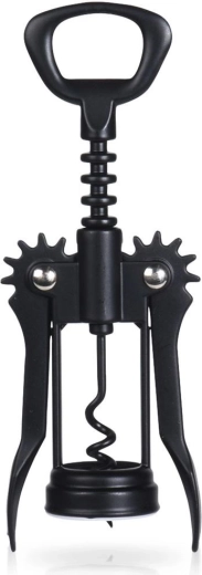 Tire-bouchon ailé en métal, noir, 16 cm