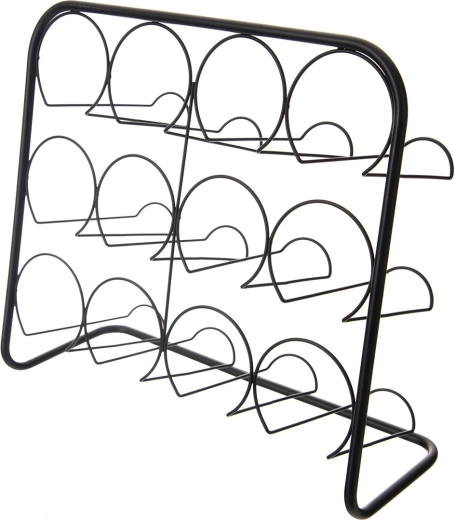Porte-bouteilles en métal noir 45 × 14 × 38 cm