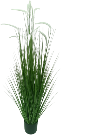 Herbe artificielle en pot Pennisetum blanche 150 cm