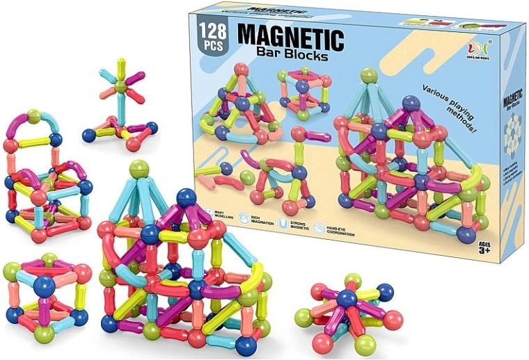 Construction magnétique 3D 128 pièces