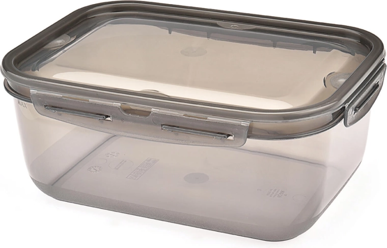 Boîte Cadenza rectangulaire 4 l avec fermeture à clic, plastique fumé transparent