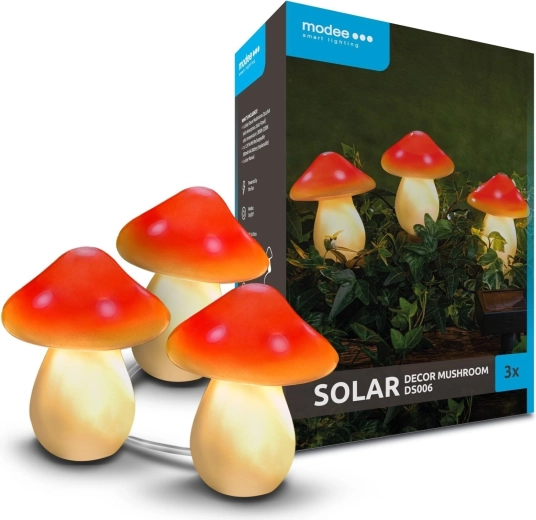 Lampes solaires LED décoratives Modee en forme de champignons, 3 pièces