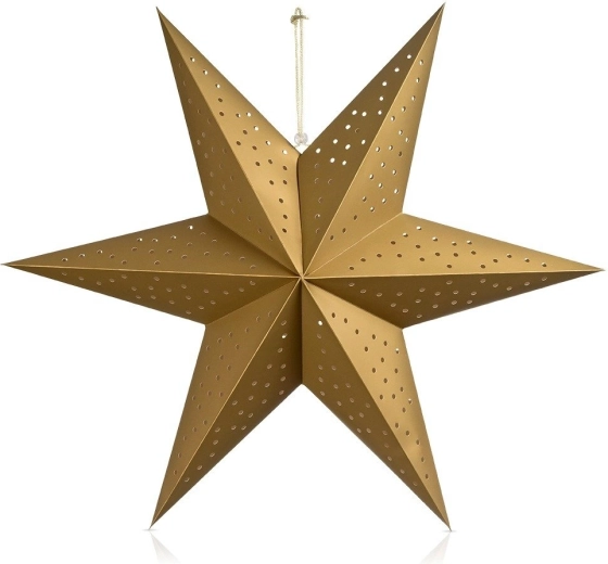 Étoile décorative ajourée en papier Vilde, dorée, 60 cm