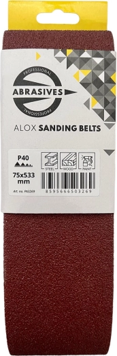 Bande abrasive 75 × 533 mm P100 – lot de 3 pièces