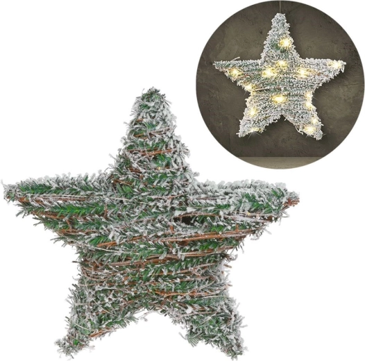 Effet neige sur cadre en osier