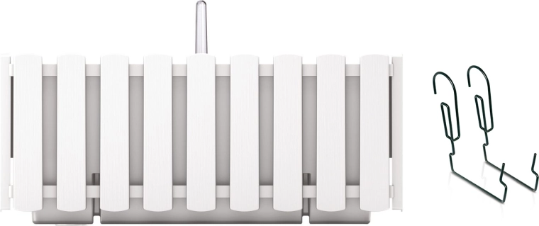 Jardinière suspendue auto-irrigante avec support métallique Boardee Fencycase, blanche