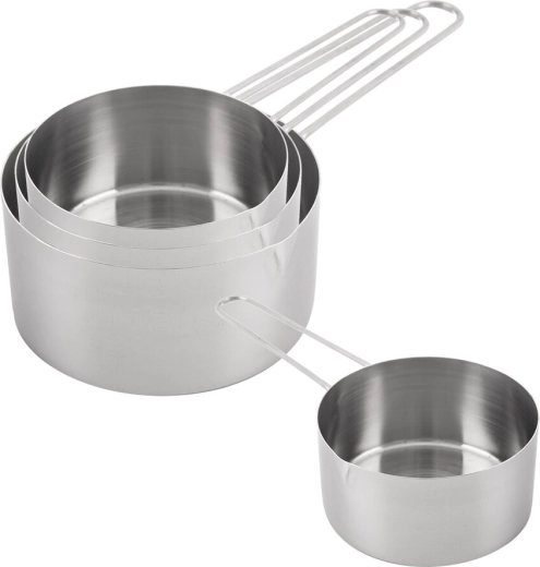 Tasses doseuses en acier inoxydable, set de 4 pièces