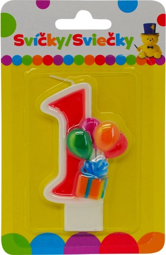 Bougie d’anniversaire avec ballons – numéro 1