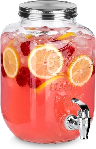 Distributeur de boissons en verre avec robinet 4 l