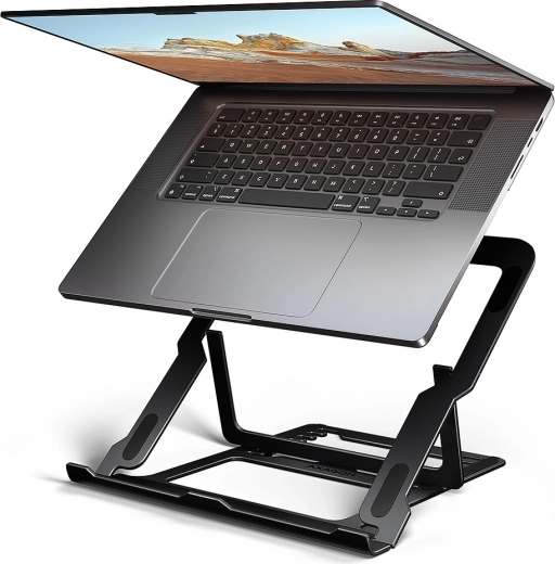 Support en aluminium pour ordinateur portable 10–17,3" avec 8 positions, noir