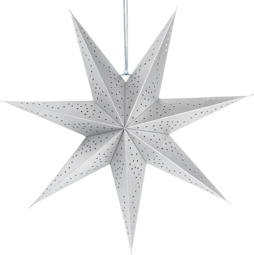 Étoile argentée en papier perforé 45 cm