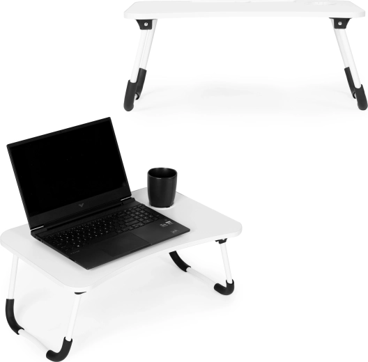 Table pliante pour ordinateur portable 60 × 40 cm, blanche, ModernHome