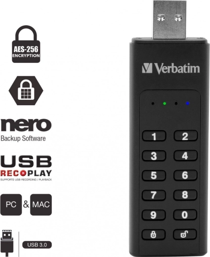 Chiffrement matériel AES 256 bits et déverrouillage par PIN