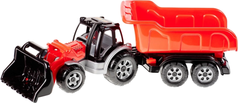 Tracteur avec chargeur et remorque MAX