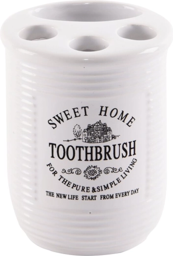 Gobelet en céramique pour brosses à dents et dentifrice Sweet Home