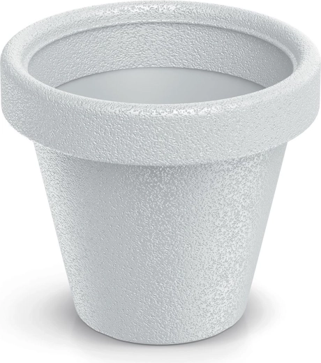 Pot ORIGINA 33,8 cm blanc – pot de fleurs en plastique léger pour intérieur et extérieur