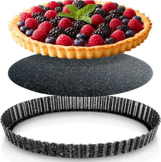 Moule à tarte avec fond amovible 28 × 3 cm effet granit