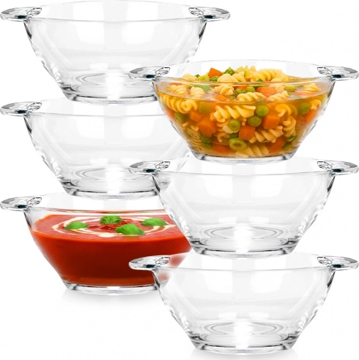 Bols à soupe en verre 420 ml, set de 6 pièces