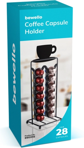 Rangement organisé jusqu’à 28 capsules