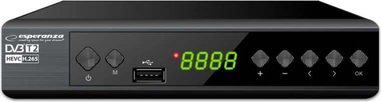 Tuner et décodeur numérique Esperanza DVB-T2 H.265/HEVC avec écran