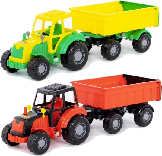Tracteur en plastique avec remorque pour enfants