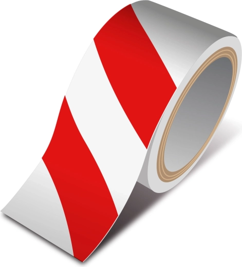 Ruban adhésif de signalisation rouge et blanc 50 mm × 33 m