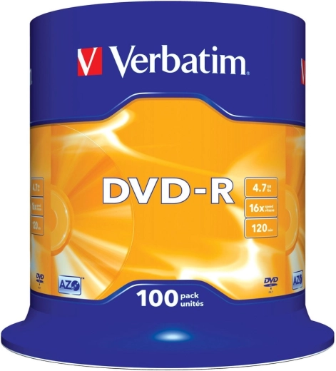 Verbatim DVD-R Matt Silver 4,7 Go 16x - 100 pièces