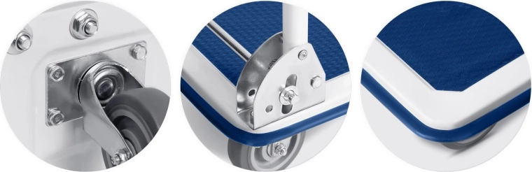 Roulettes pivotantes en caoutchouc avec renfort métallique