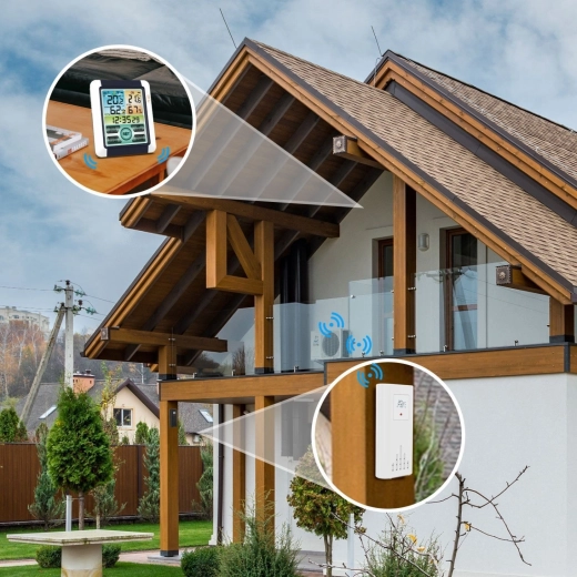 Mesure à l’intérieur et à l’extérieur grâce au capteur extérieur