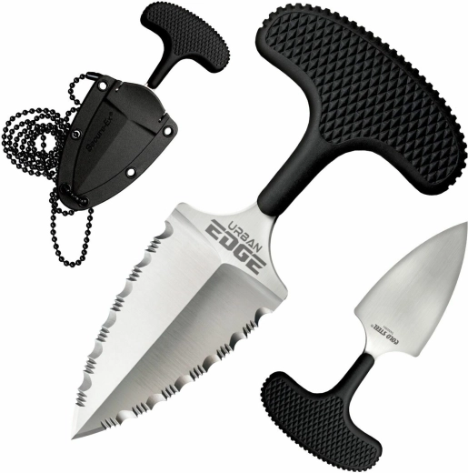 Cold Steel Urban Edge dague push dentelée 6,4 cm avec étui Secure-Ex