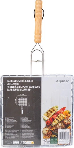 Grille de cuisson pour viande avec poignée en bois 20 × 20 cm