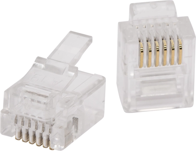 Connecteur modulaire RJ11 6P6C avec contacts plaqués or