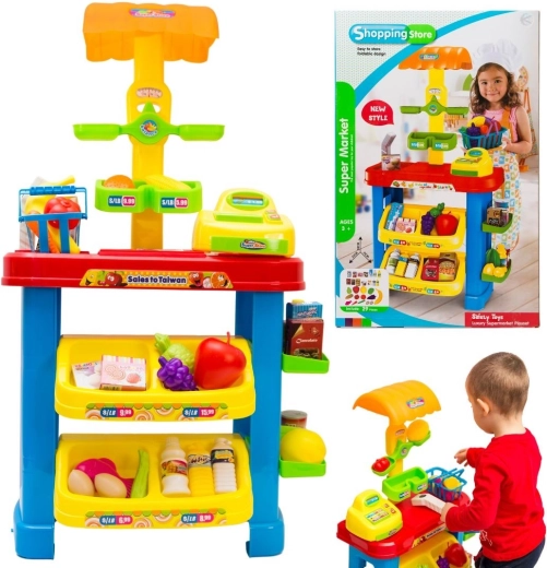 Supermarché domestique pour enfants avec caisse, scanner et balance - 1 pièce