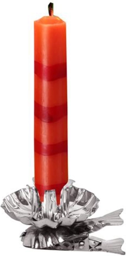 Supports de bougies pour sapin TORO, 10 pcs, argenté