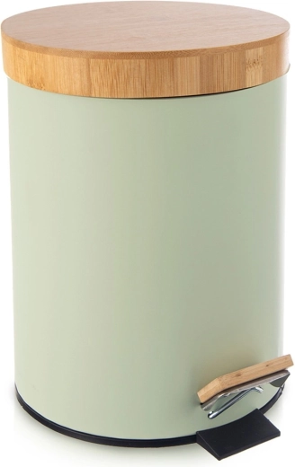 Poubelle à pédale en métal Greenish 5 l, verte