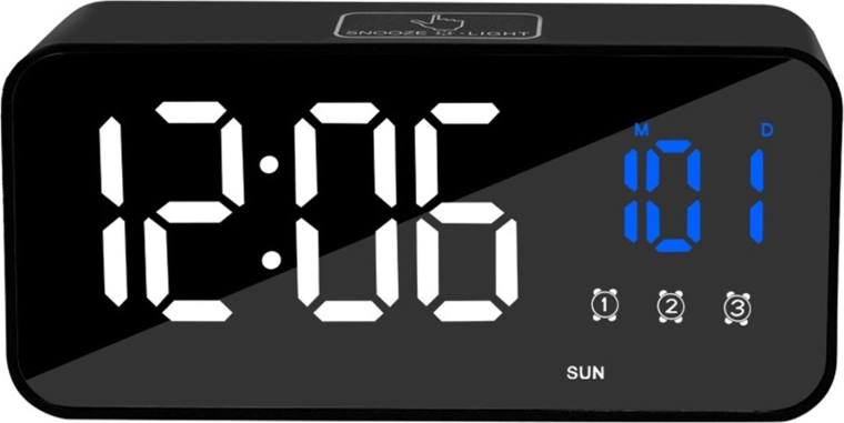 Chiffres LED blancs bien visibles et informations claires