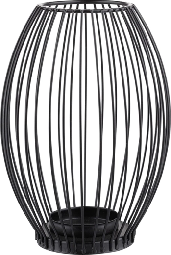 Bougeoir métallique noir à croisillons 23 cm