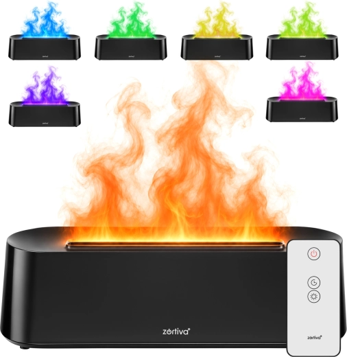 Diffuseur d’arômes et humidificateur d’air Zortiva 250 ml avec effet de flamme