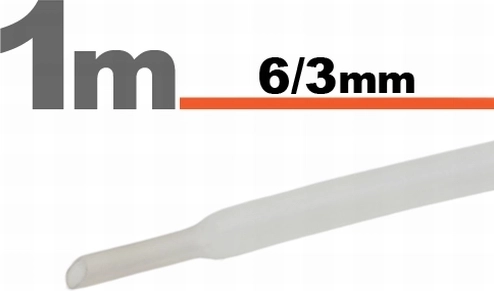 Gaine thermorétractable transparente 6/3 mm