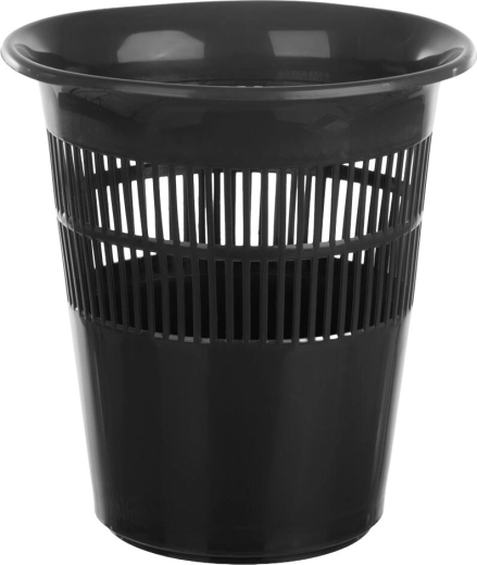 Corbeille à papier ronde en plastique noire 29 × 31,5 cm